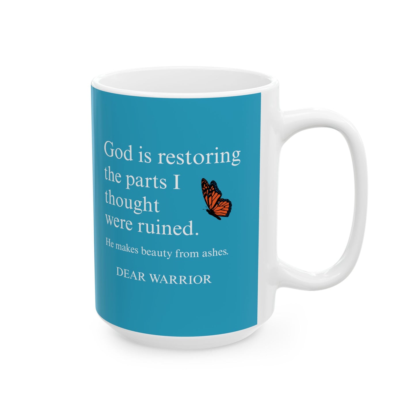 Inspirational Ceramic Mug for Thoughtful Moments, Butterfly Design, Coffee Cup, Gift for Friends, Motivational Decor, 11oz 15oz