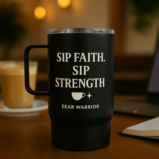 Travel mug with a handle