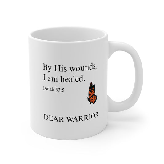 Inspirational Mug for Warriors | Motivational Gift, Healing Mug, Faithful Coffee Cup, Butterfly Art Piece, Encouragement Gift