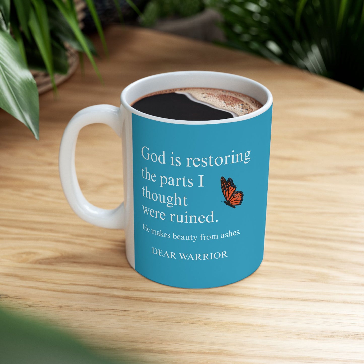 Inspirational Ceramic Mug for Thoughtful Moments, Butterfly Design, Coffee Cup, Gift for Friends, Motivational Decor, 11oz 15oz