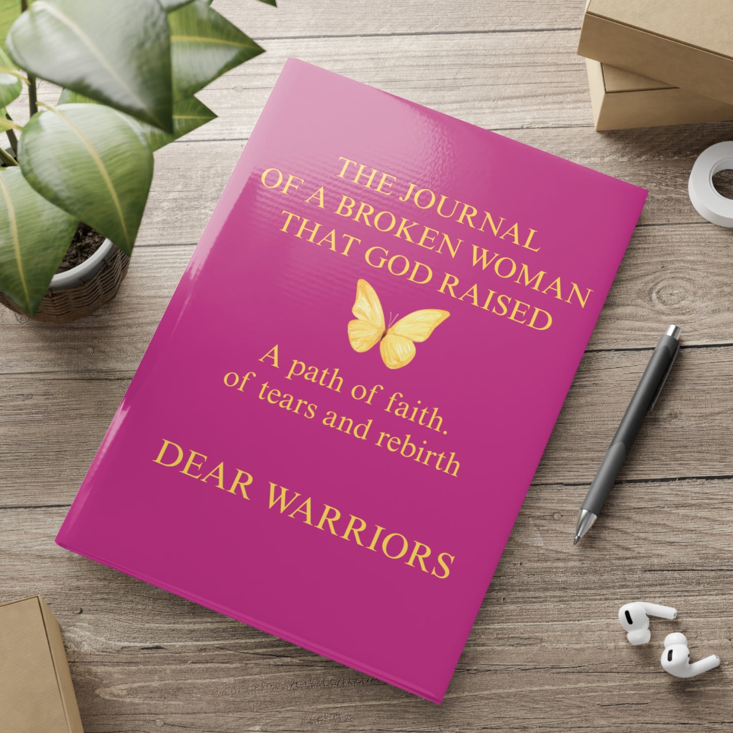 Faith-Inspired Hardcover Notebook for Warriors, Journal for Healing, Gift for Women, Inspirational Stationery, Rebirth Writing