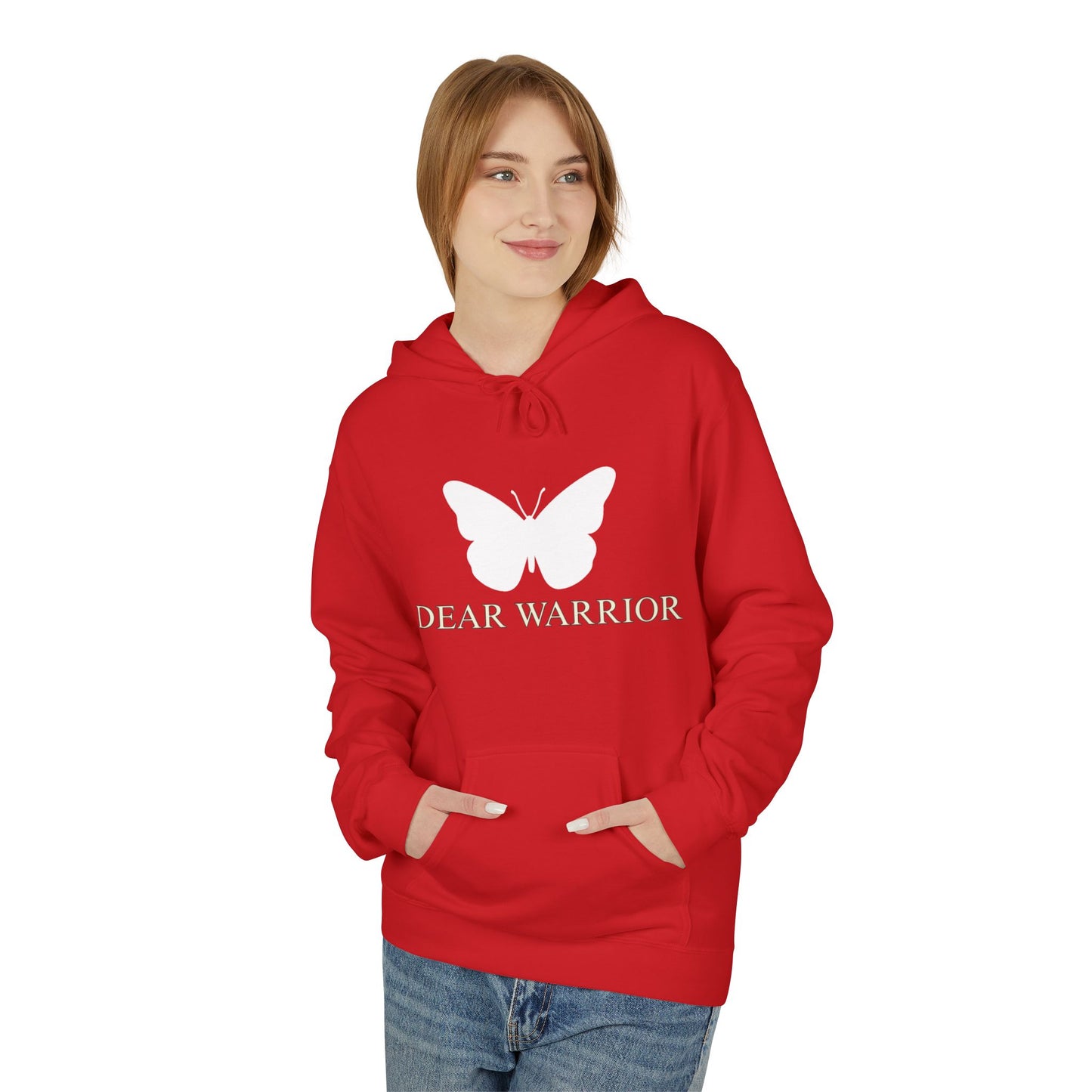 Inspirational Hoodie for Warriors, Faith Hoodie, Cozy Red Fleece Sweatshirt, Motivational Apparel, Christian Gift