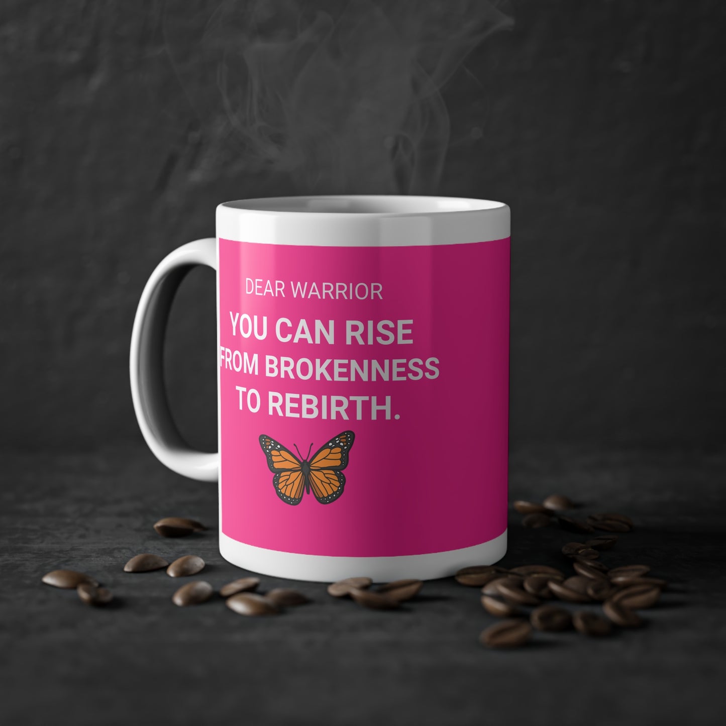 Inspirational Butterfly Mug | Motivational Coffee Cup | Empowerment Gift for Warriors | Self-Care Reminder | Rebirth Theme